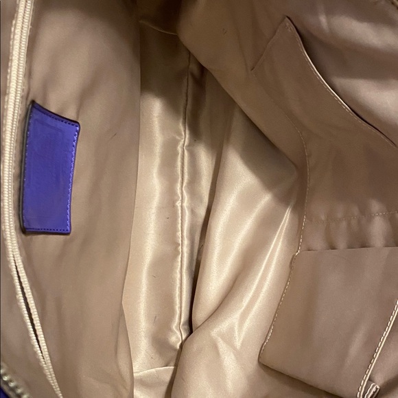 Coach Tan and Purple Women's Tote, looks like it was never used but see strap. - Picture 7 of 11